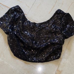 Tobi Sequin Crop Top